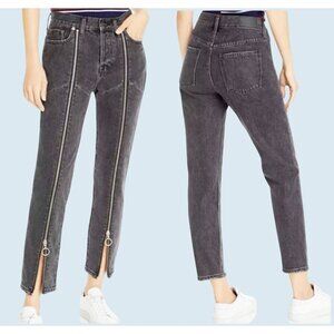 PISTOLA Nico High Rise Zipper Straight Leg Charcoal Grey Jeans Sz 24